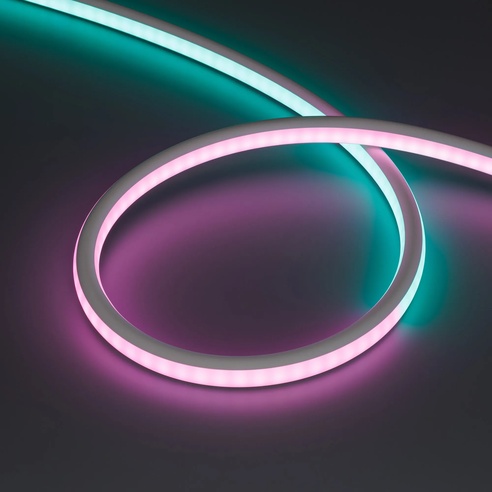 Лента герметичная SPI-WAVE-TOP-G200-18x15mm 24V RGB PX2 (26 W/m, IP54, 5m, wire x1) (Arlight, Вывод прямой, 3 года)