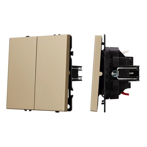 Механизм выключателя двухклавишный непроходной SWT-NOBE-MK02-SFPL-GD (230V, 10A) (Arlight, -)