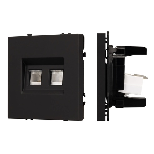 Механизм сдвоенной компьютерной розетки SCT-NOBE-MPC2-SFPL-BK (RJ-45, CAT6) (Arlight, -)