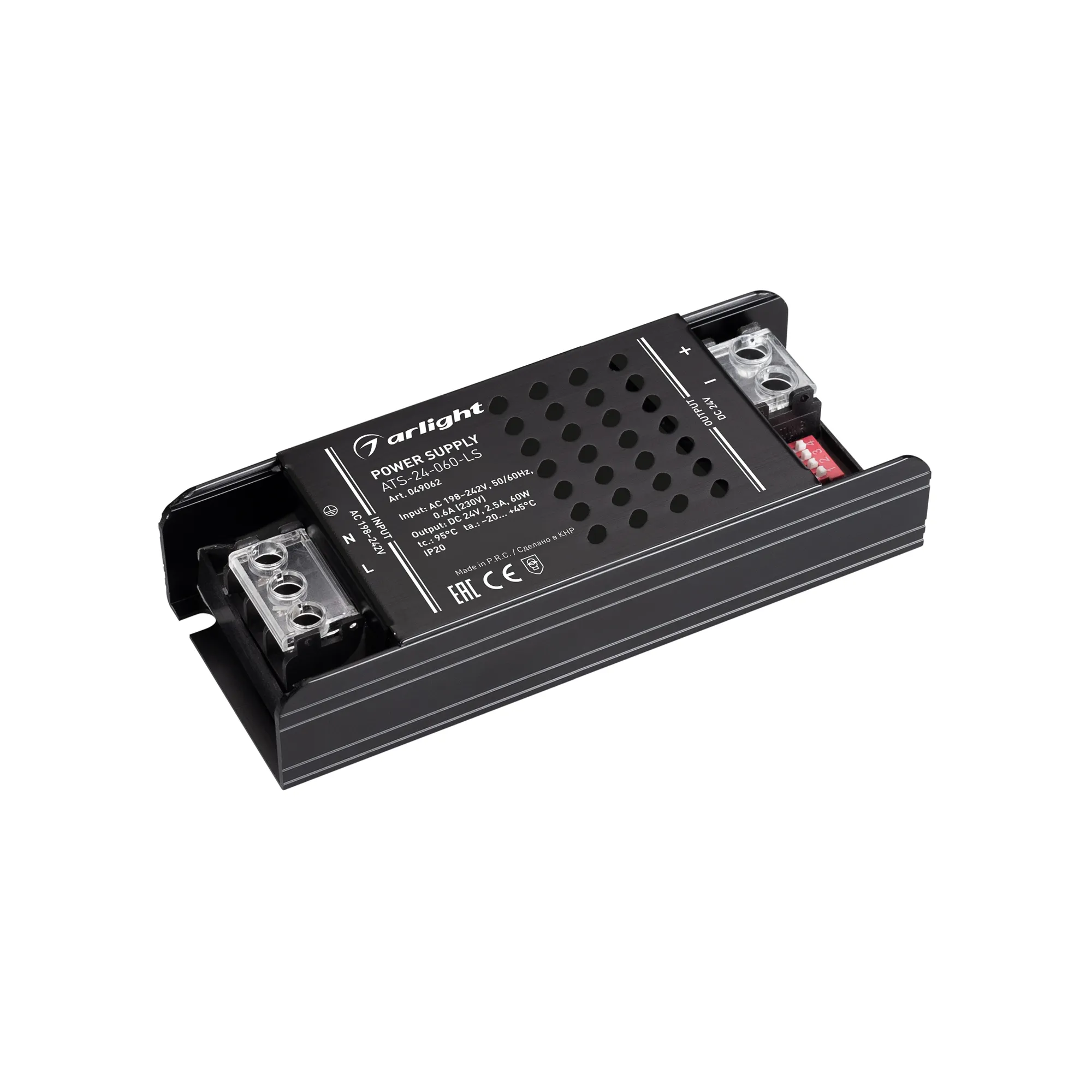 Блок питания ATS-24-060-LS (24V, 2.5A, 60W) (Arlight, IP20 Сетка, 5 лет) - изображение товара