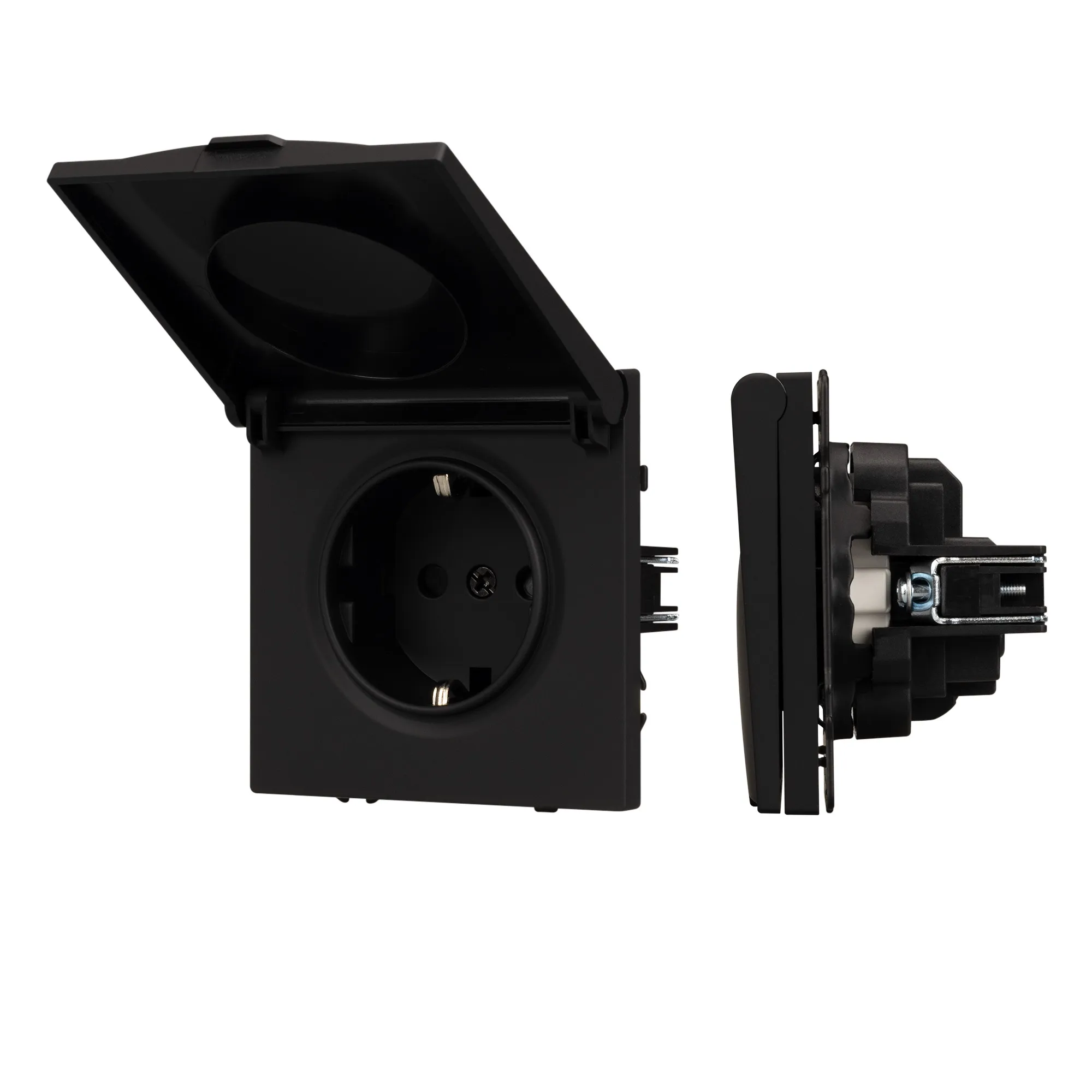 Механизм розетки влагозащищённый SCT-NOBE-MCP-SFPL-BK (230V, 16A) (Arlight, -)