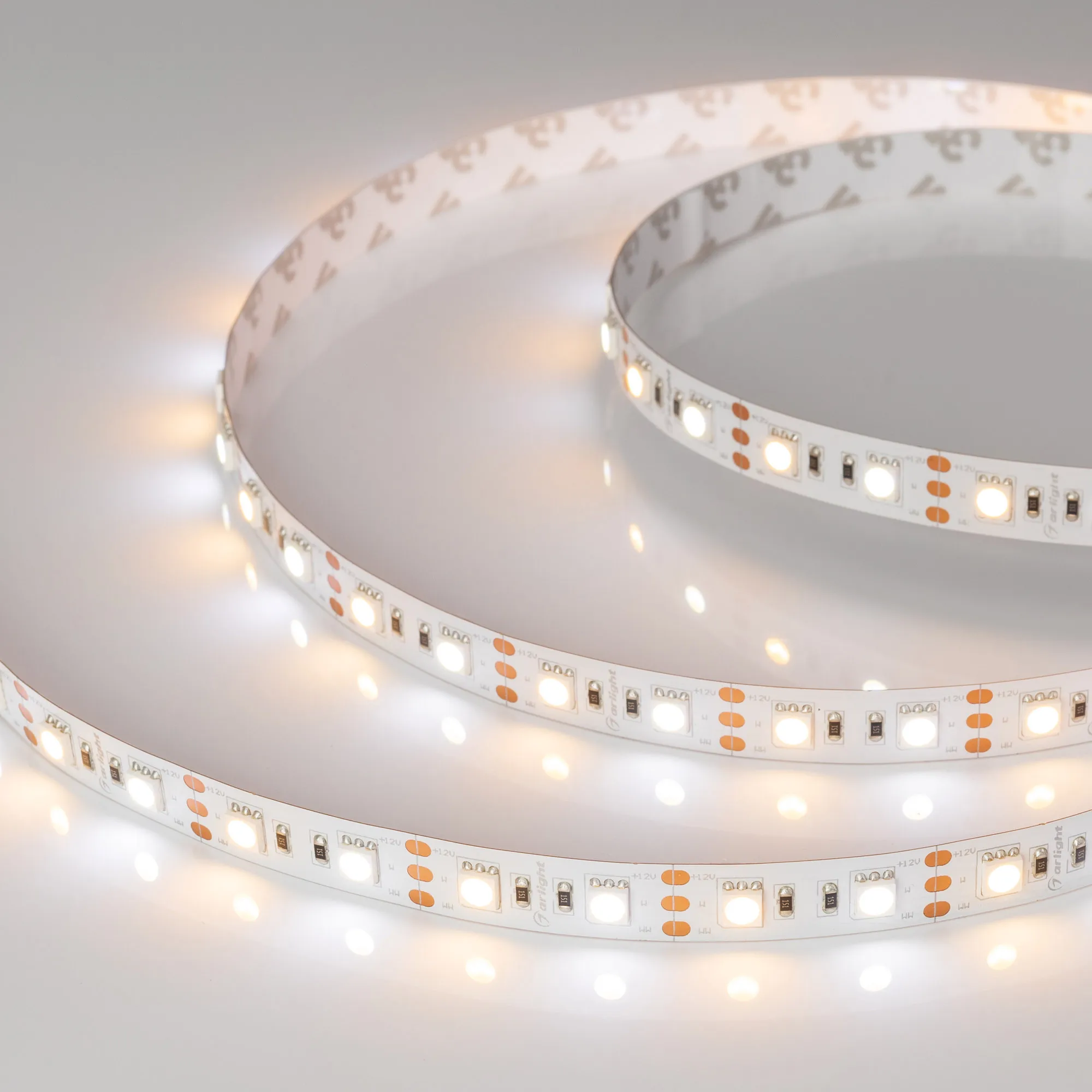 Лента светодиодная RT-B60-12mm 12V White-MIX (14.4 W/m, IP20, 5060, 5m) (Arlight, Изменяемая ЦТ)